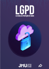 Capa da cartilha LGPD na JMU mostrando nuvem e cadeando indicando proteção